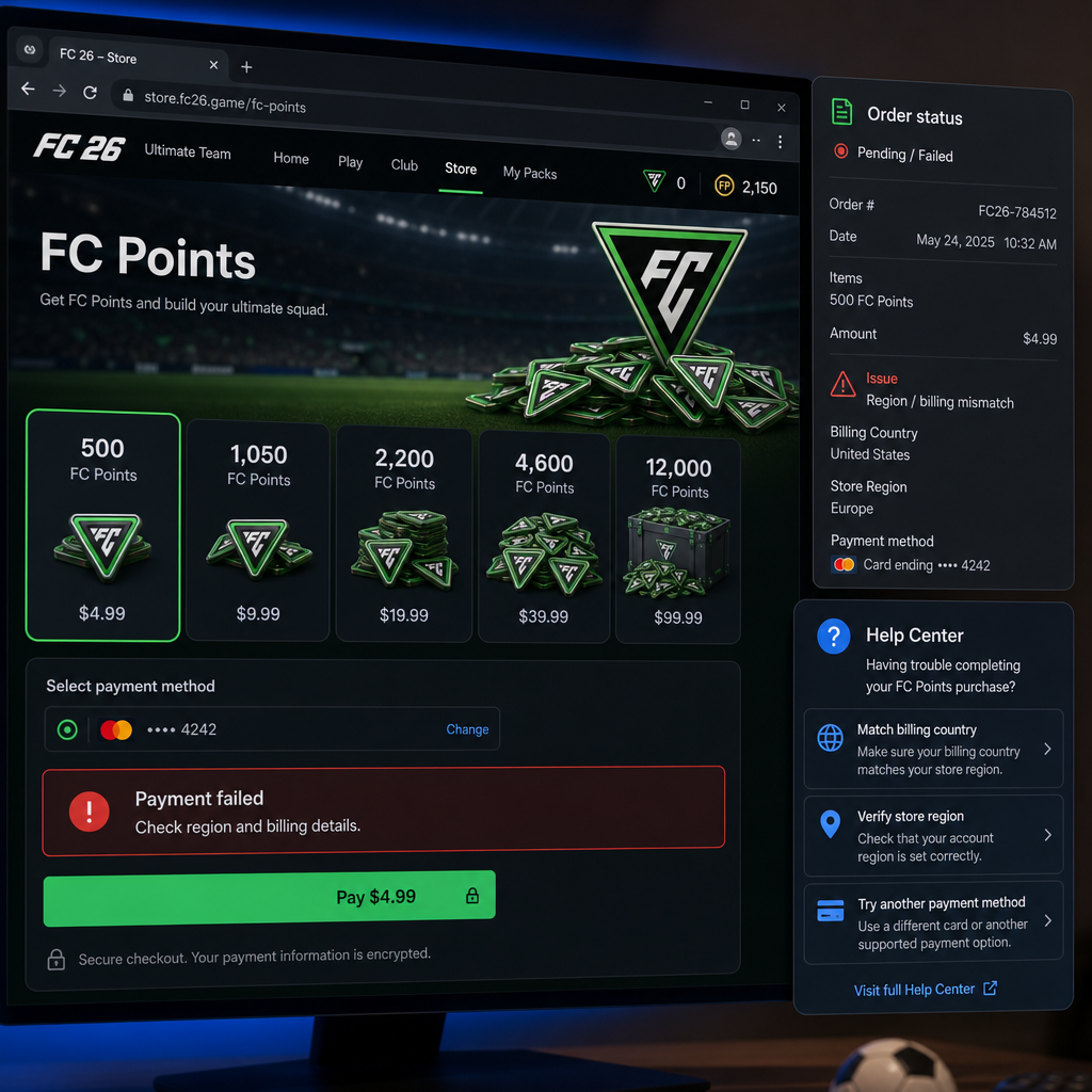 FC 26 FC Points Payment Failed: Region and Billing Fixes