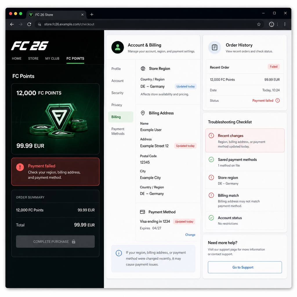 Diagram showing region mismatch between game account, store account, and payment method Diagram showing region mismatch between game account, store account, and payment method