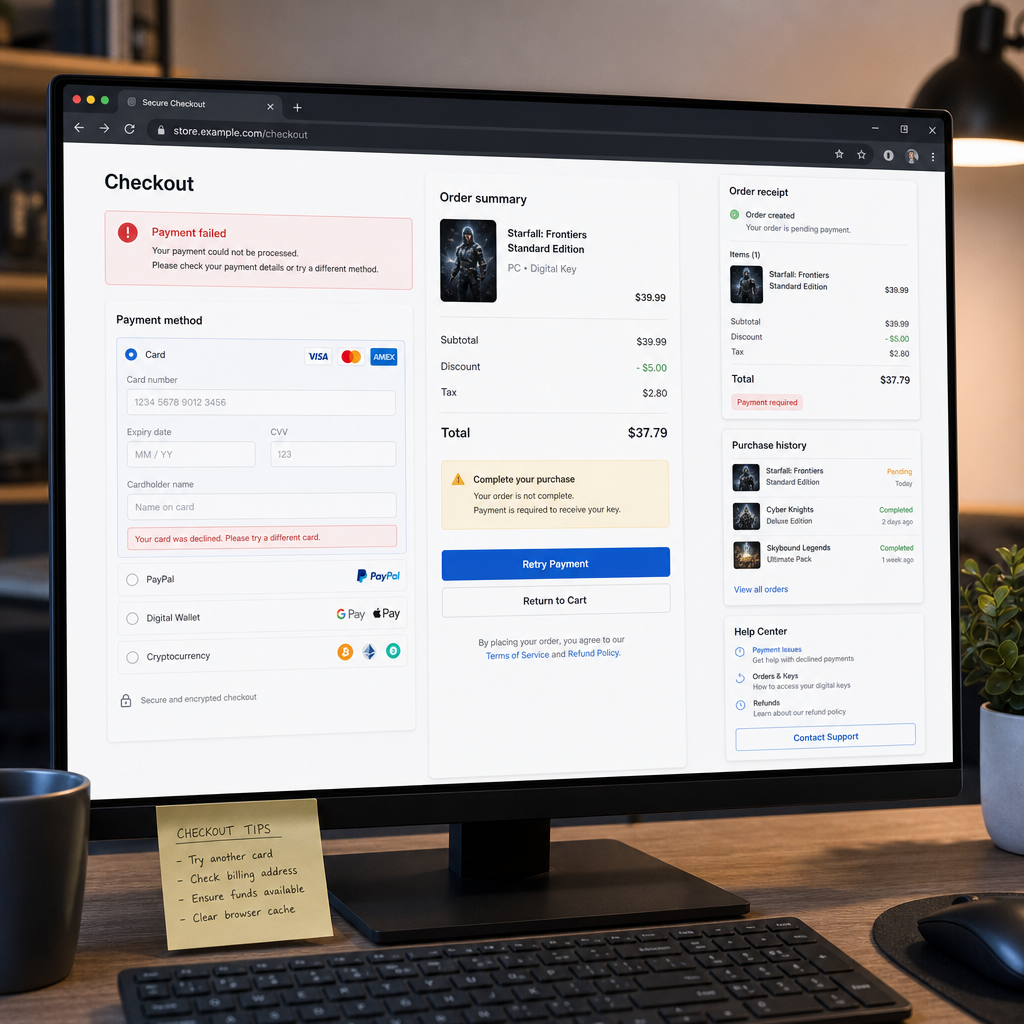 Game CDKey Checkout and Payment Methods Guide