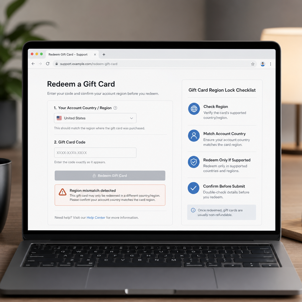 Gift Card Region Lock Checklist Before You Redeem