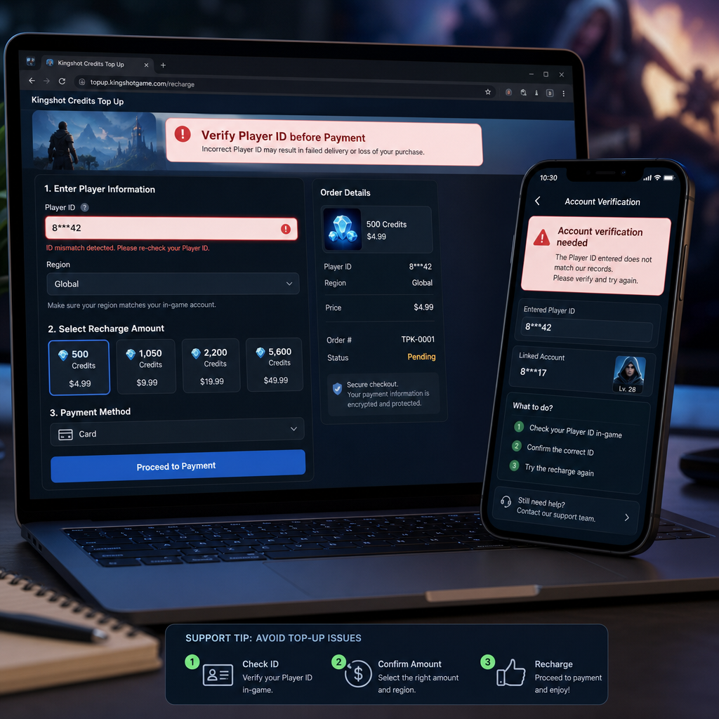 Kingshot Credits Top Up: Player ID Checks Before Recharge
