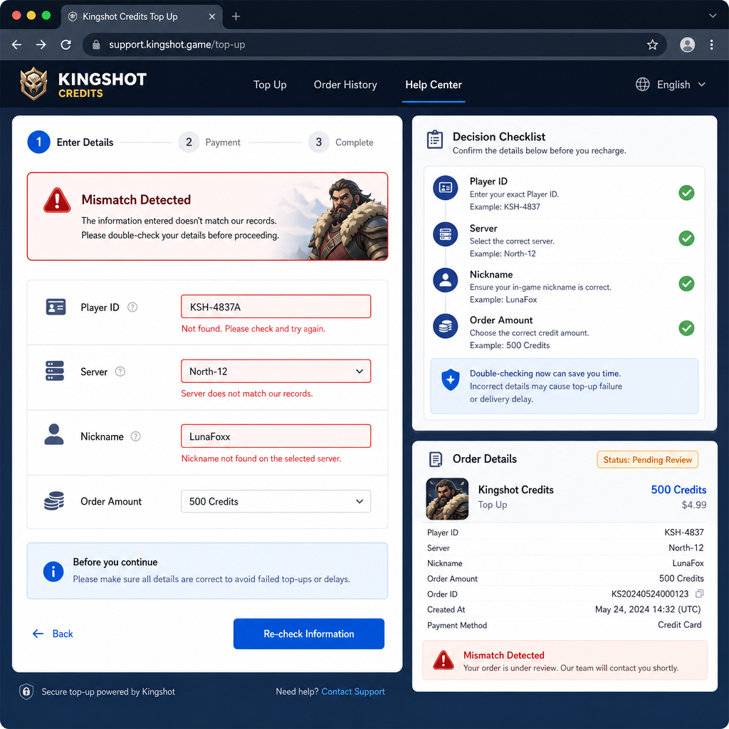 Checklist for verifying player ID and account details before recharge Checklist for verifying player ID and account details before recharge