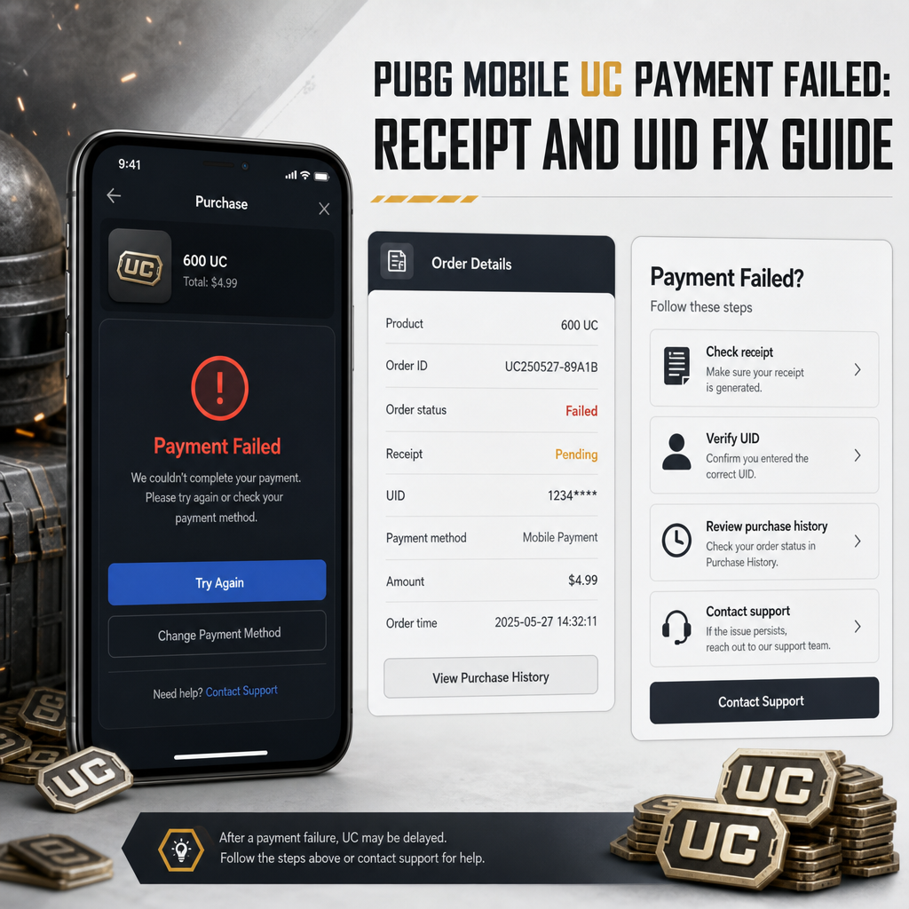 Billing issue proof checklist for a failed UC purchase Billing issue proof checklist for a failed UC purchase